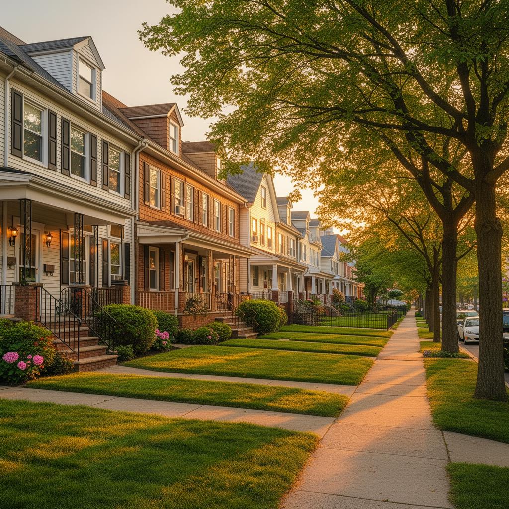 Union County tree-lined residential street